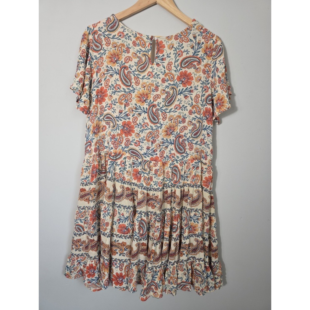 Bila Cream Multicolor Boho Floral Midi Dress - Picture 3 of 11